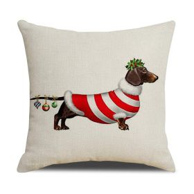 Christmas White Animal Printed Pillowcase (Option: XPBZT021F01-45x45cm Linen Without Pillow)