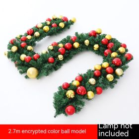 Christmas Colorful Ball Rattan Latte Art Christmas Tree Garland Doors And Windows Stair Layout Hanging Decorations (Option: T1807A)