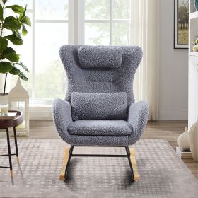 Rocking Chair Nursery, Modern Rocking Chair with High Backrest (Color: as Pic)